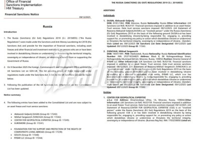 За что нам выдали британские санкции?